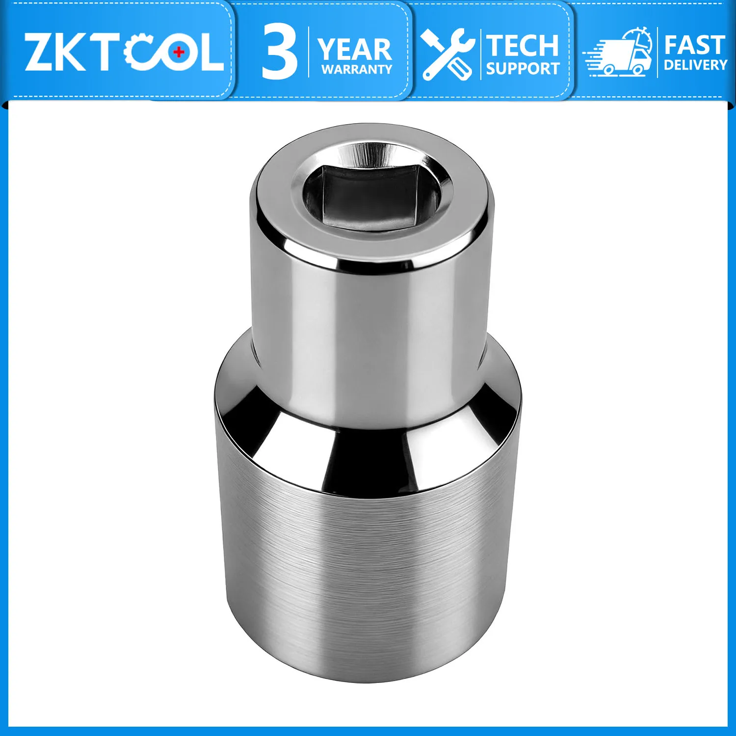 

A steel shock absorber socket—a tool for the removal and installation of shock absorbers—compatible with "Double-D" profiles.