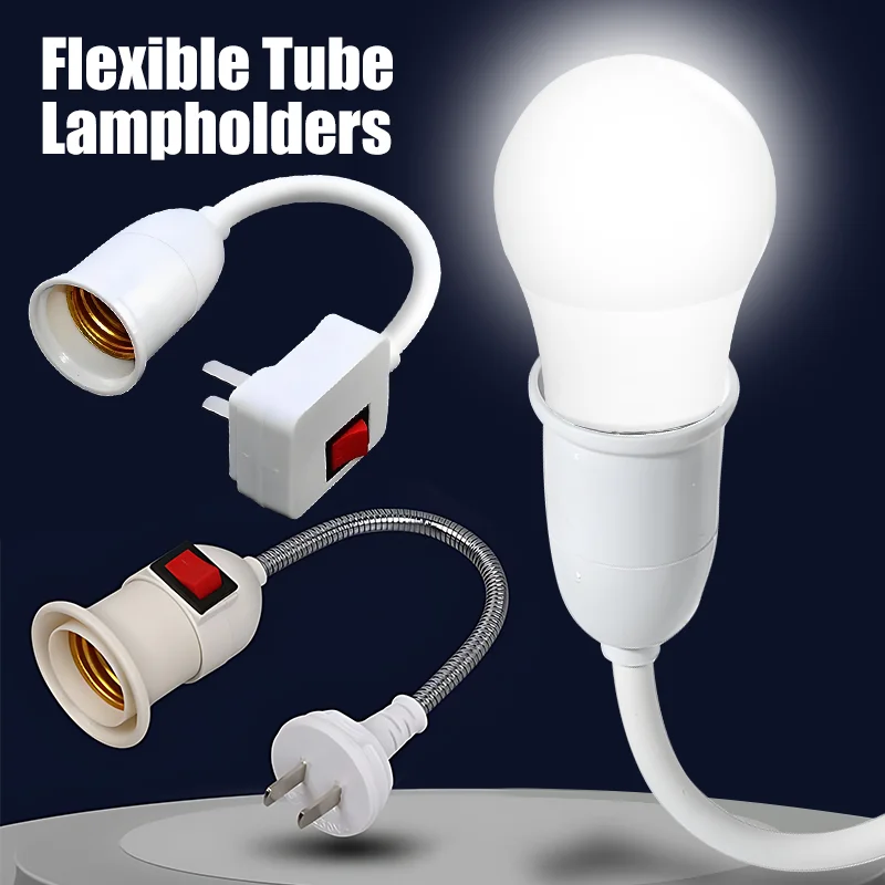 lampada base soquete adaptador de luz flexivel bend lamp holder ue eua plug conversao teste aco inoxidavel e27 01