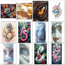 GATYZTORY DIY Painting By Numbers For Adults Snake Animal Picture By Numbers Handpainted Oil Painting For Home Decors Crafts Kit