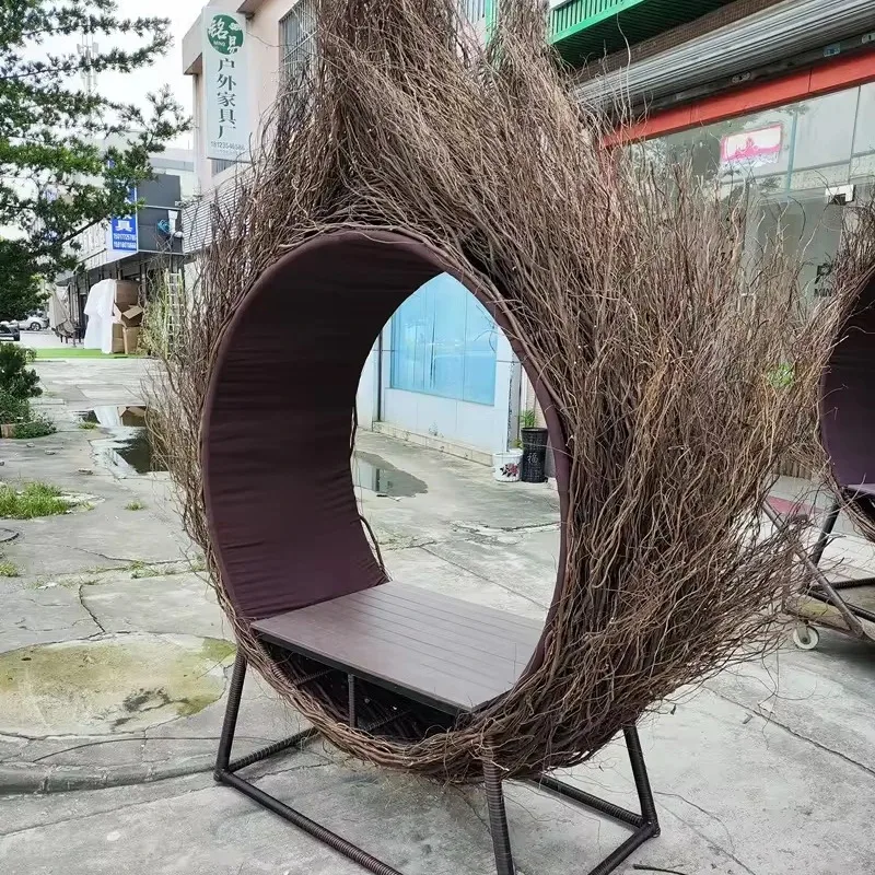 Nest Wicker Bird's Nest Rattan Bed Outdoor Rattan Furniture Nest Sun Bed Chair