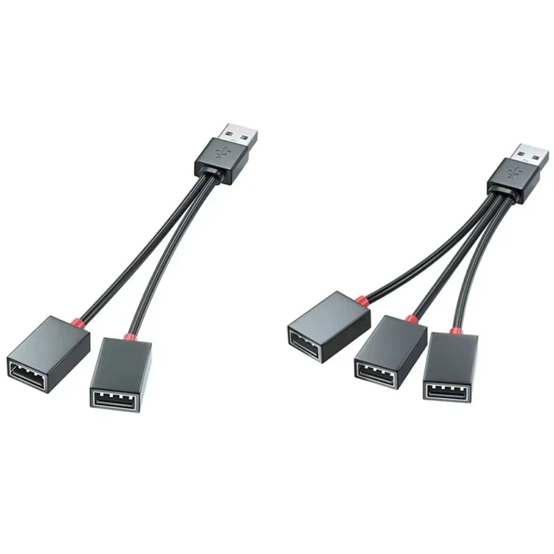 1 In 2 Out USB HUB Splitter Cable High Speed Transfer For Laptops Macbook Phone Tablet Multi Interface Expansion Car Office Data
