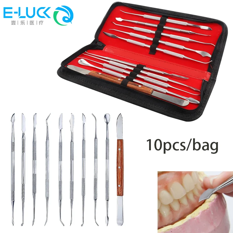 

Dental Wax Knives Kit Spatula Plaster Knife Practical Stainless Steel Versatile Teeth Wax Carving Instrument Tool Set