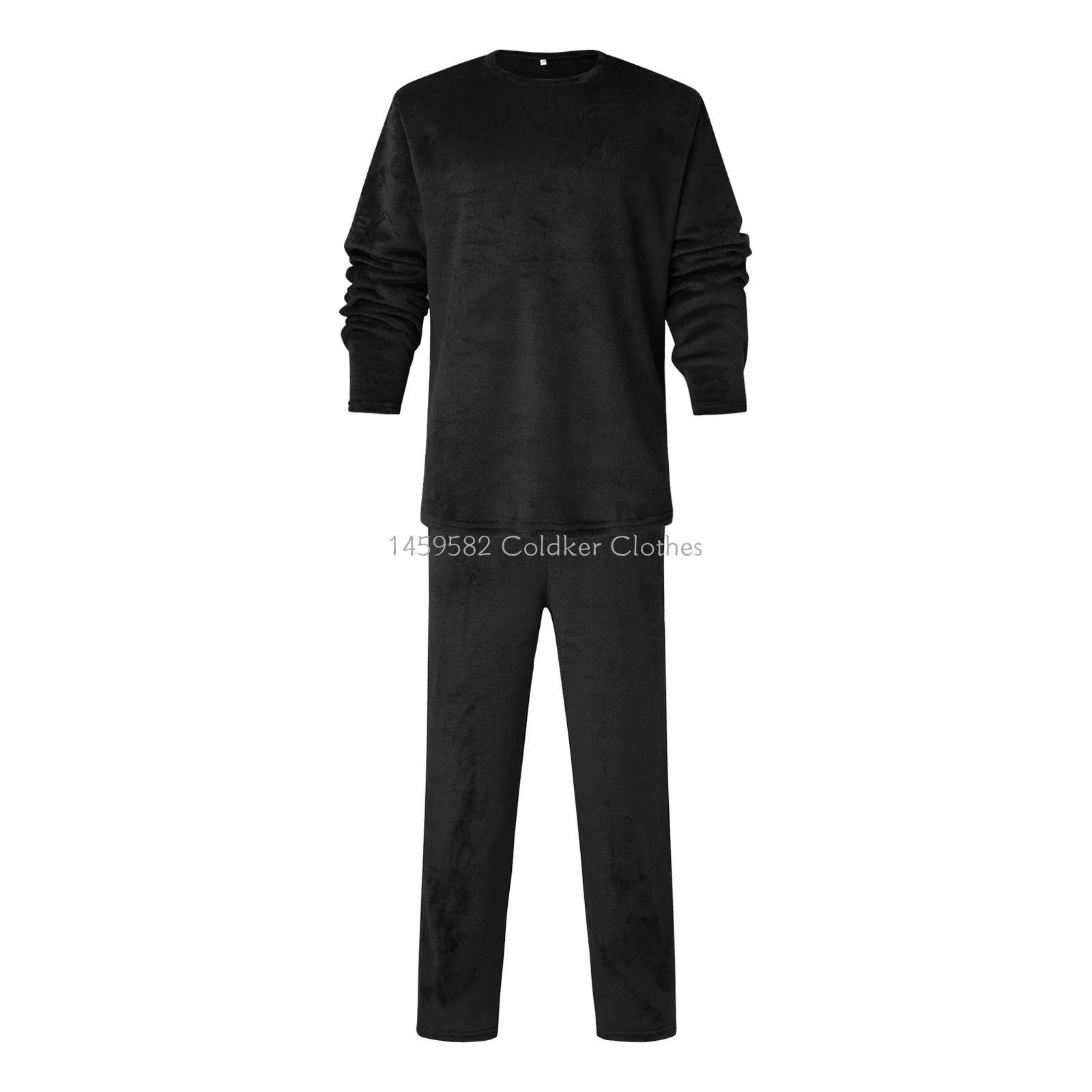 2 pcs Winter Men's Suit Couples Coral Fleece Pajamas Fall and Winter Home Wear Long-sleeved Warm Clothes Padded Thickened Pants