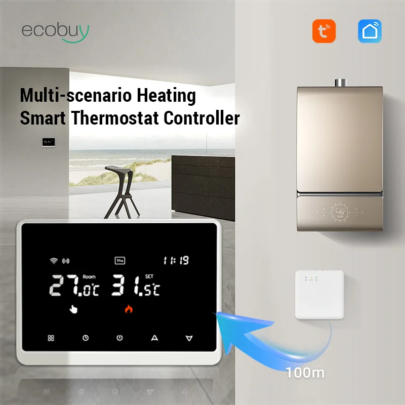 Tuya Wifi Thermostat For Gas Boiler Battery Heating Thermostat Wifi Room Thermostat Temperature Controller Alexa Google Home