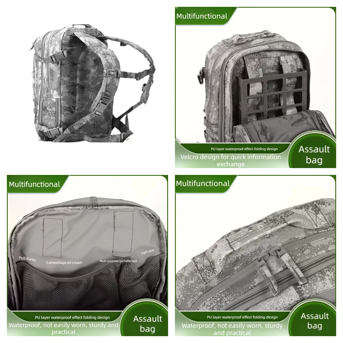 

Type 21 Assault Bag Outdoor Backpack Tactical Backpack Multifunctional Large Capacity Hiking Bag Outdoor Sports Backpack 30Ll