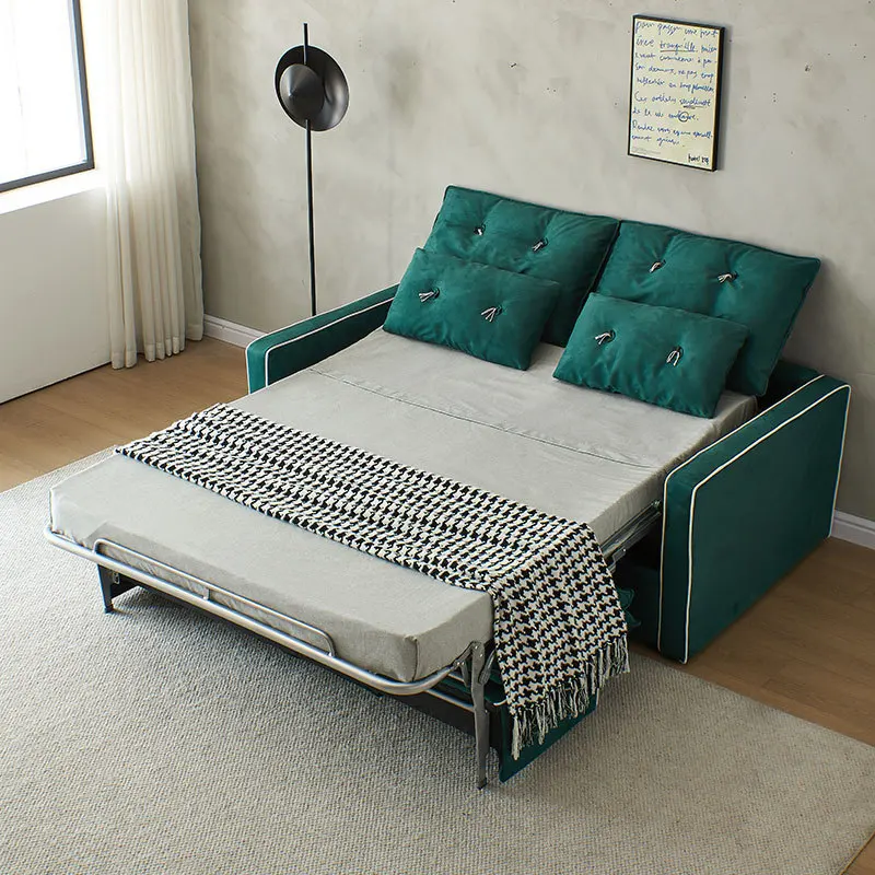 أريكة سرير من القماش الكلاسيكي، سرير أريكة قابل للطي متعدد الوظائف، شقة صغيرة مزدوجة مزدوجة الأغراض، مرتبة فاخرة فاخرة خفيفة #4