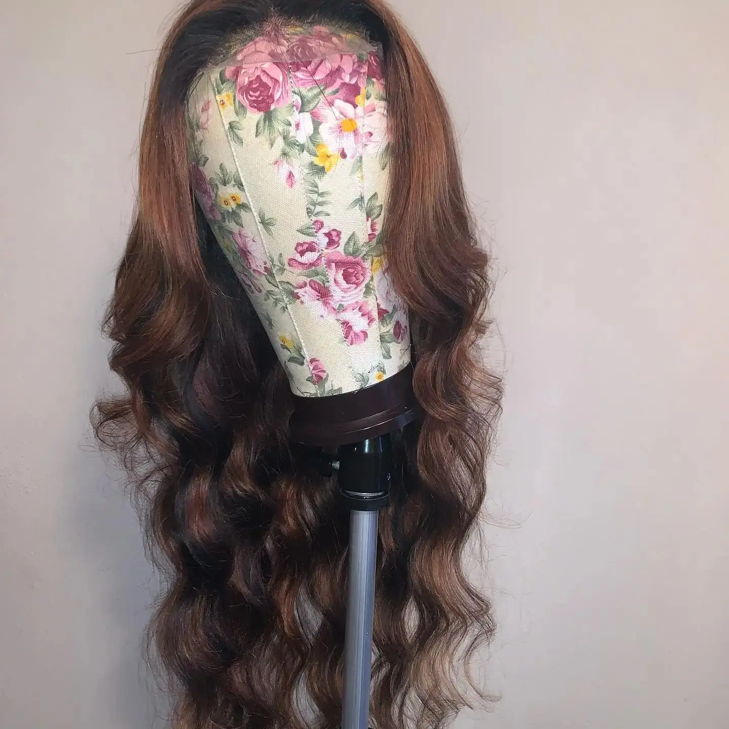 Women's Wig Ombre Dark Chocolate Brown Balayage 13*4 HD Glueless Wigs Synthetic Hair 180%  Density Wig Daily Party Cosplay Use