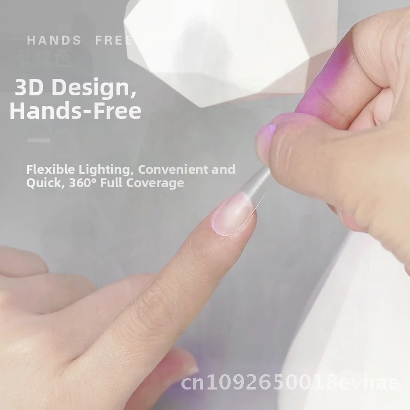 Rechargeable Nail Sensor Phototherapy Lamp White Diamond-Shaped Quick-Drying Bendable Lotus Lamp for Nail Care