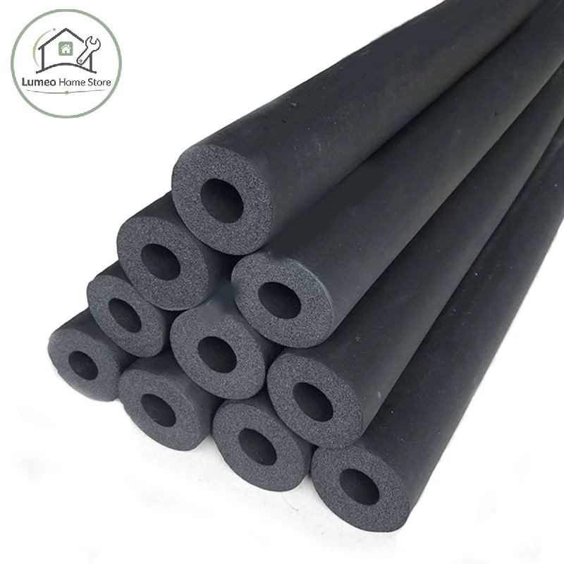 1.8M Sponge Rubber Pipe Black Waterproof Pipeline Holder Thermal Insulation Tubular Protective Sleeve For Air Conditioning