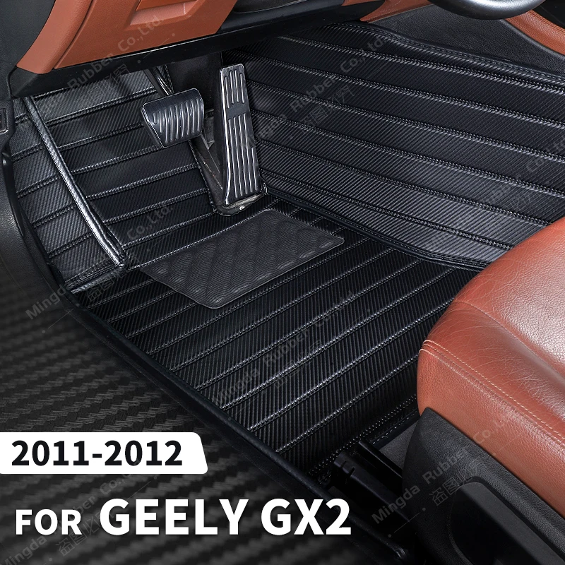 

Custom Carbon Fibre style Floor Mats For Geely GX2 2011 2012 Foot Carpet Cover Automobile Interior Accessories