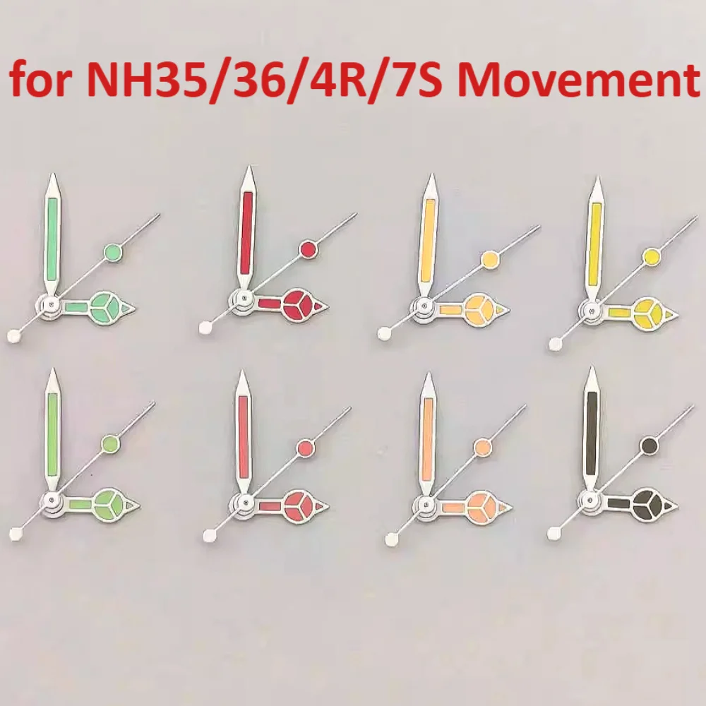 

NH35 Watch Hands White Edge Color Pointer Green Luminous Watch Pointer for NH35/36/4R/7S Movement