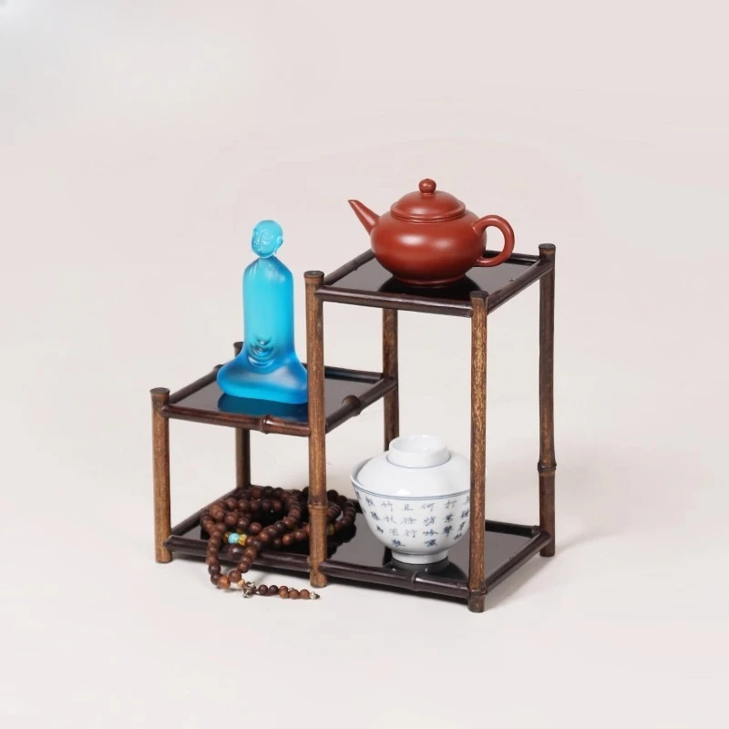 

Zizhu tea cup holder desktop shed Bogu rack set storage rack cup pet display rack