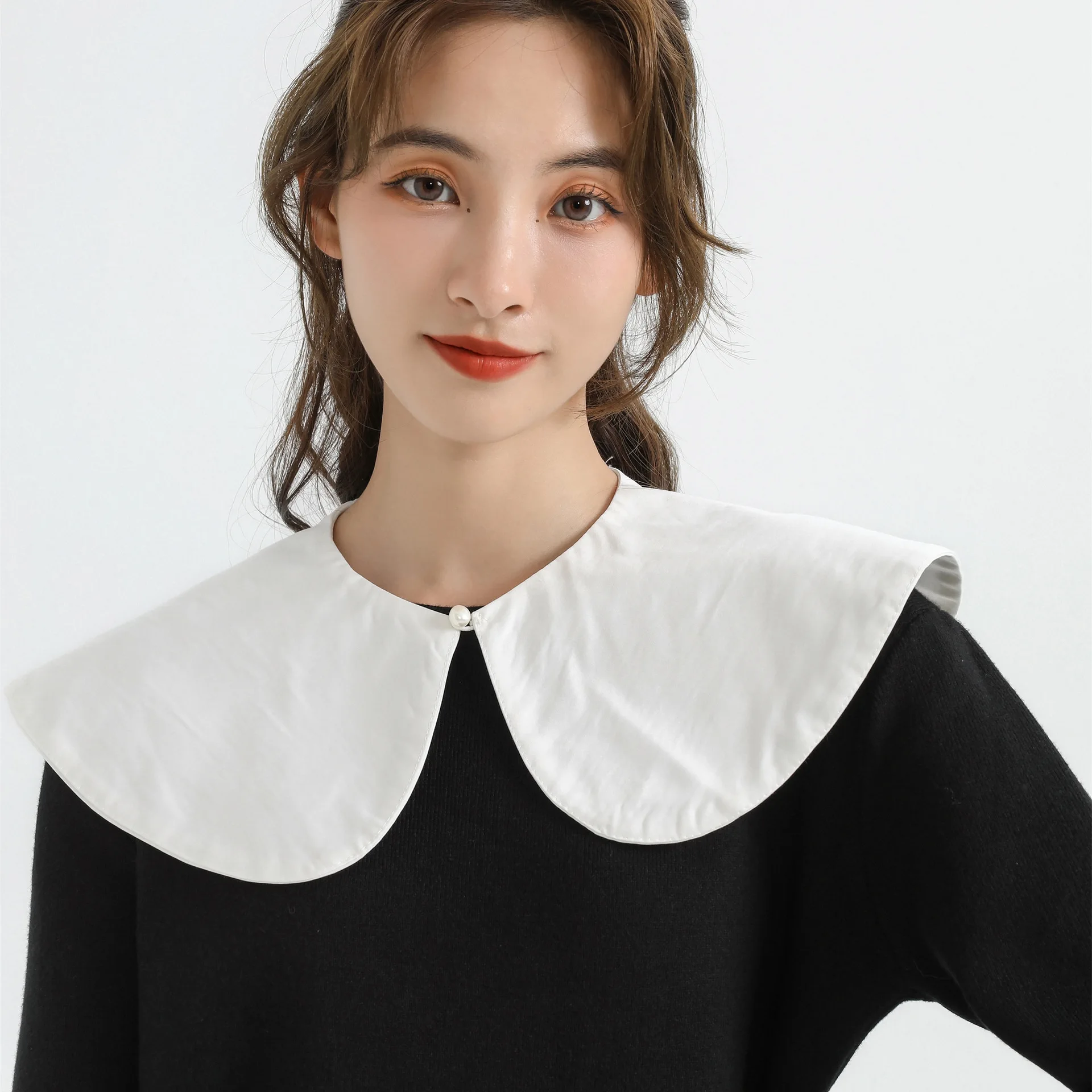 White Shoulder Wraps Shawl Fake Collar Blouse Sweater Shirt Detachable Collar Shirt False Collar Lapel Neckwear Clothing Decor