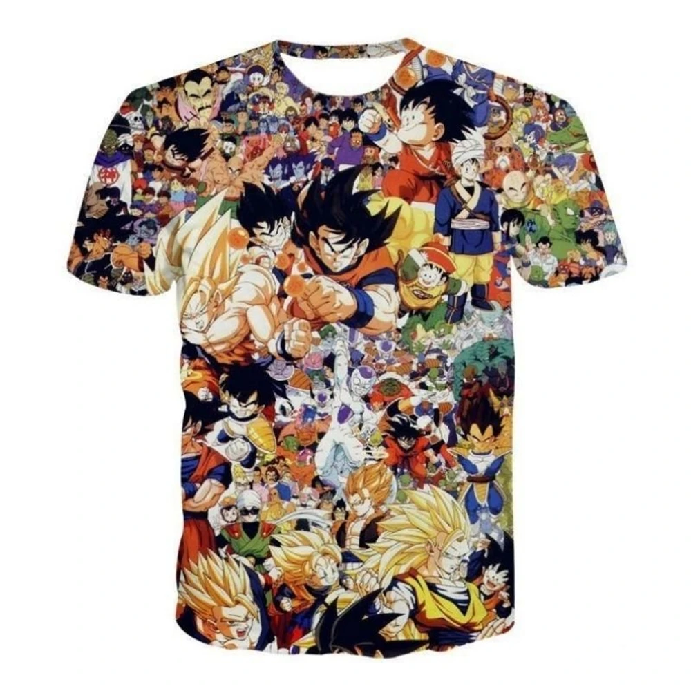 Japanese Anime Dragon Ball Z Summer 3d Print Anime Manga Characters Street Casual Sports Kid Adults Cosplay O-Neck Tops Clothing