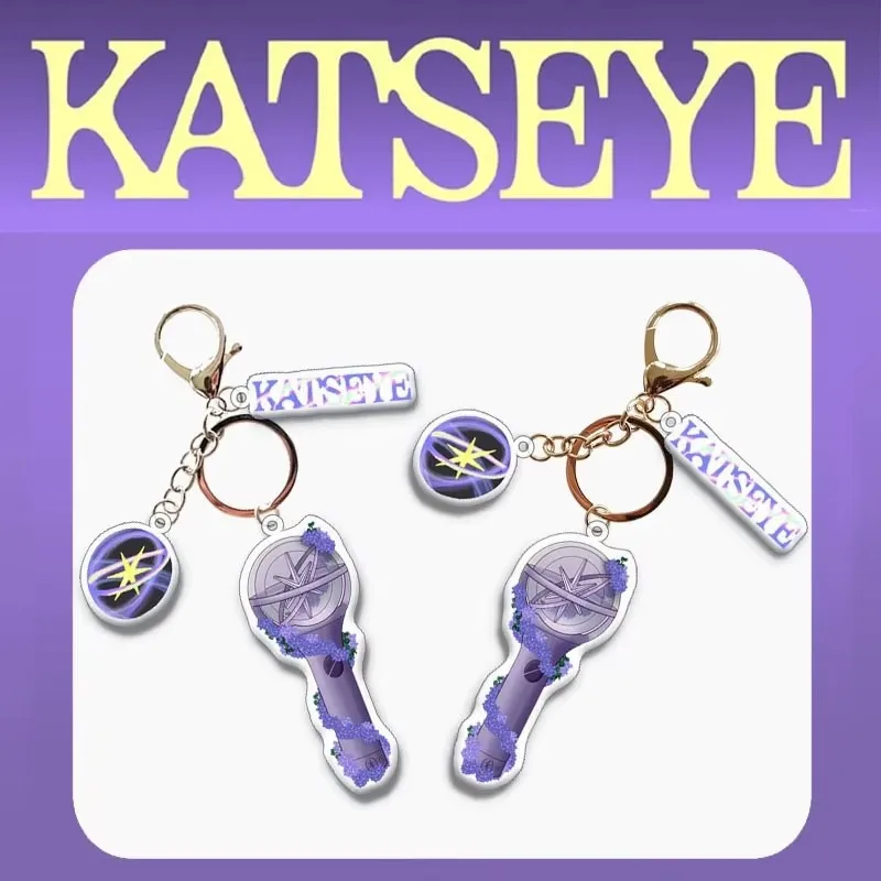 KATSEYE Multi Charms Acrylic Keychain Kpop Lightstick Bag Pendant Fans Collection Backpack Decor Gift