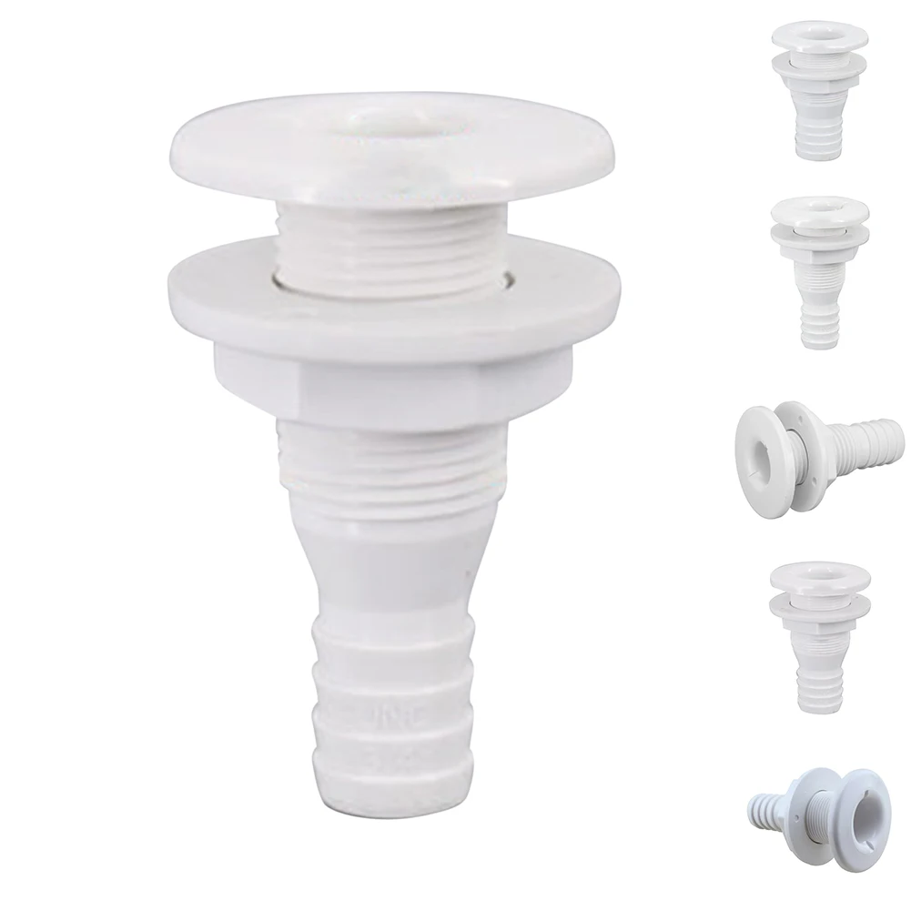 Boat Water Drain Scupper ABS White Black Through Hull Connector Hose Coupling Drain Outlet Accessory Marine Hardware Boat