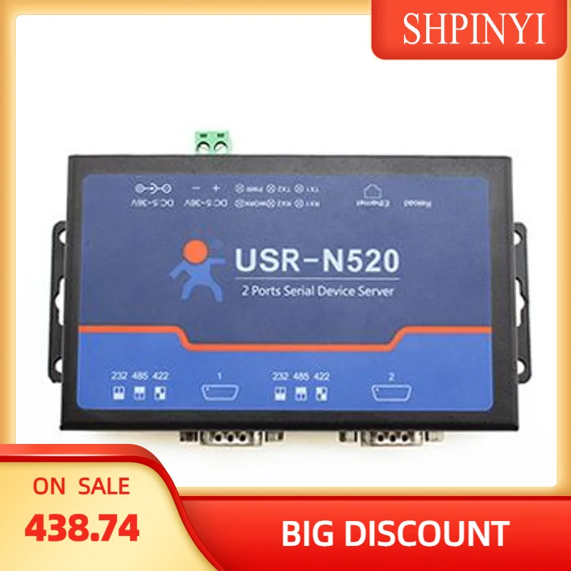 

USR-N520 Поддержка последовательного порта Modbus RTU 2, rs232, RS485, преобразователь RS422 в Ethernet