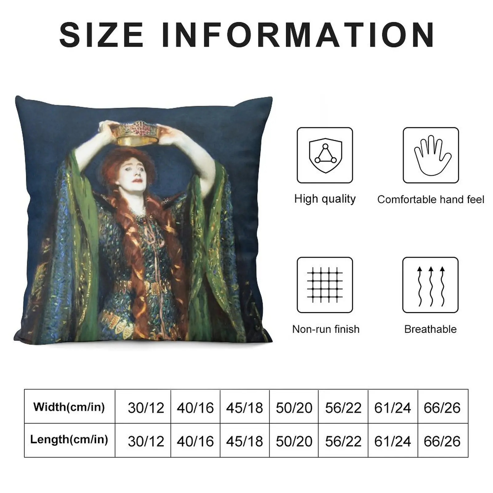 Ellen Terry as Lady MacBeth - John Singer Sargent 1899 Throw Pillow Sofa Cushions Cover Embroidered Cushion Cover pillow