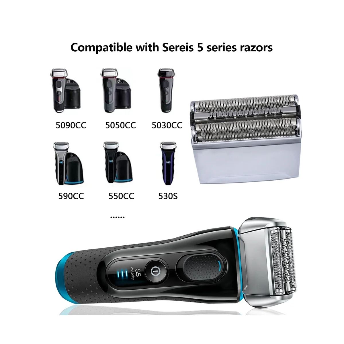 سلسلة 5 رأس بديلة لبراون ، ماكينة حلاقة كهربائية ، 5190Cc ، 5090Cc ، 5195Cc ، 1975cc ، S ،