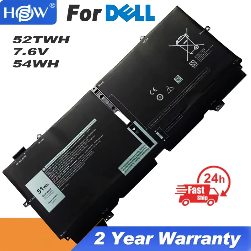 Wholesale Rechargeable Li-ion laptop Battery 52TWH for D-ell X-PS 13 7390 9310 2-in-1 P103G001 52TWH