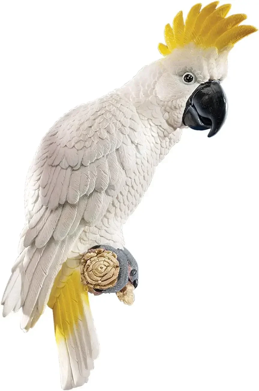 QL119618 Citron Cockatoo Bird Tropical Decor Wall Sculpture, 14 Inch, Polyresin, Full Color, 9.00