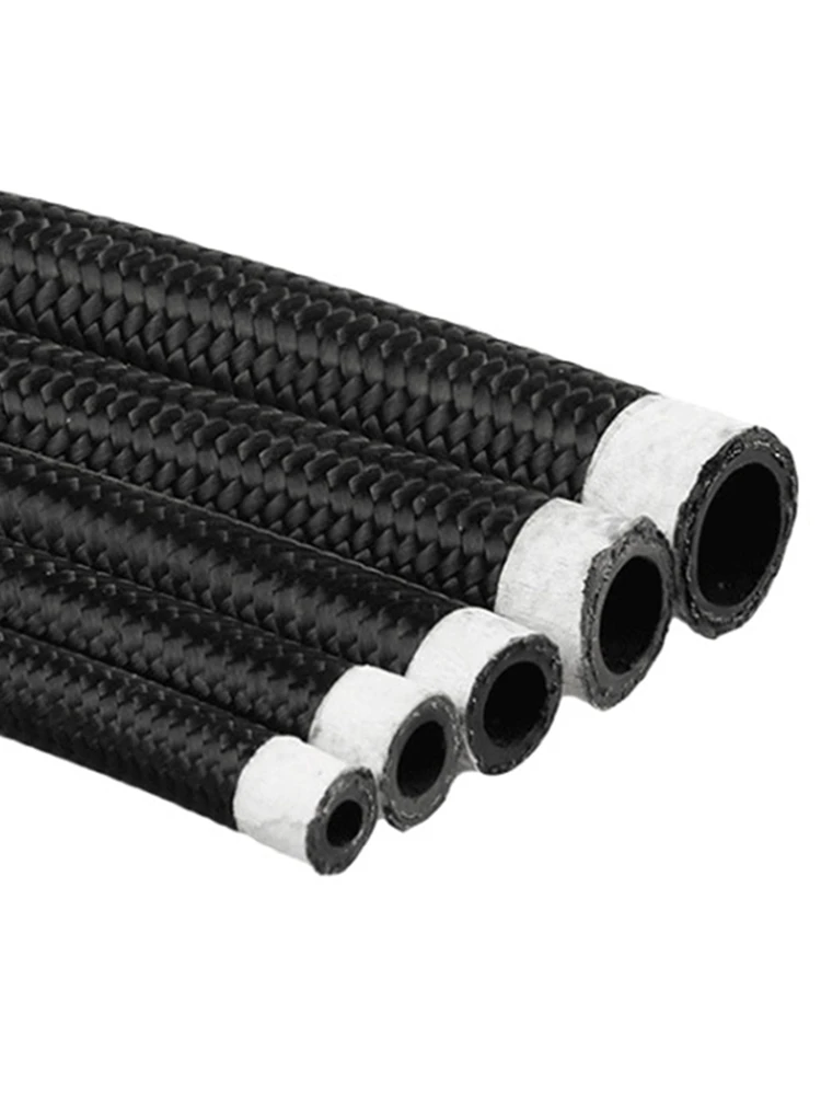 1M/3M/5M/6M AN4 AN6 AN8 AN10 Kraftstoffschlauch Öl-Gas-Kühlerschlauch Leitung Rohr Nylon Edelstahl Geflochten Innen CPE Gummi – Detail 2