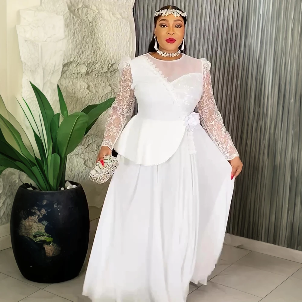 فساتين الحفلات الأفريقية مقاس كبير للنساء 2025 موضة جديدة Dashiki أنقرة فساتين زفاف دانتيل أنيقة فستان ماكسي إسلامي تركي