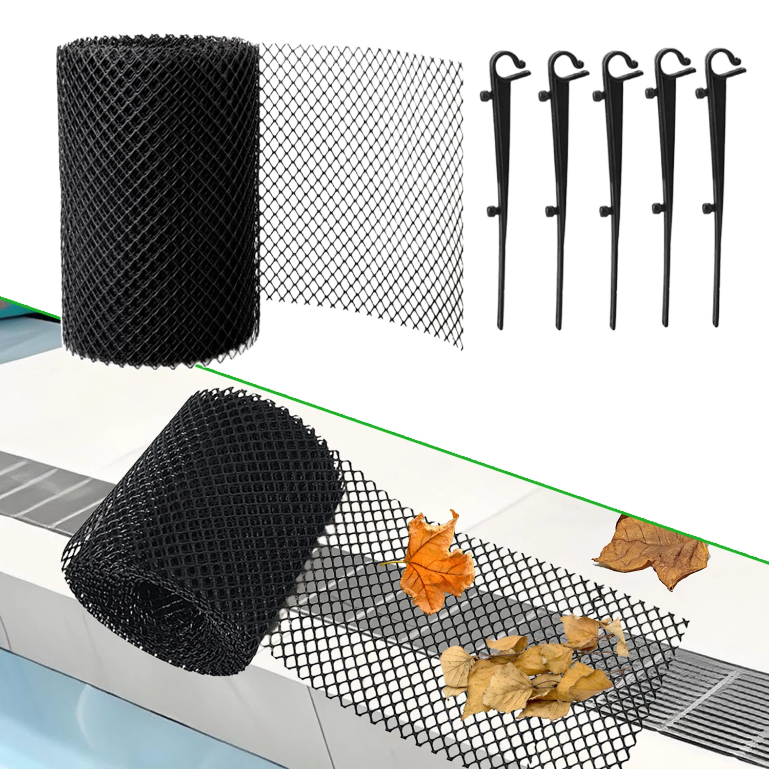 15/16/18cm*6m Pool Sewer Filter Gutter Guard Mesh Plastic Leaves Strainer Net for Roof Rain Gutter Downspout Drain Pipe Cover