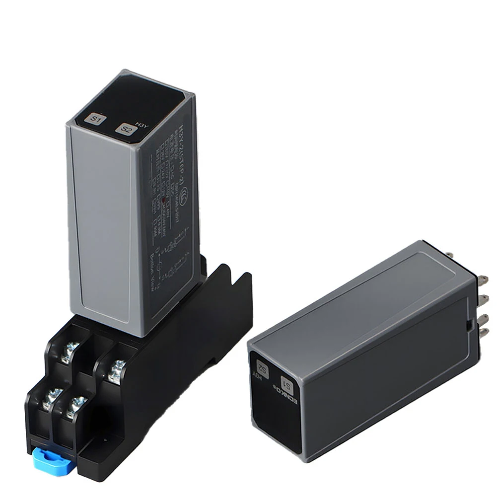 H3Y-4 Digital Time Control Relay with LCD Display Compatible with DC24V AC220V AC DC 24-220V Input for Industrial Timing Needs