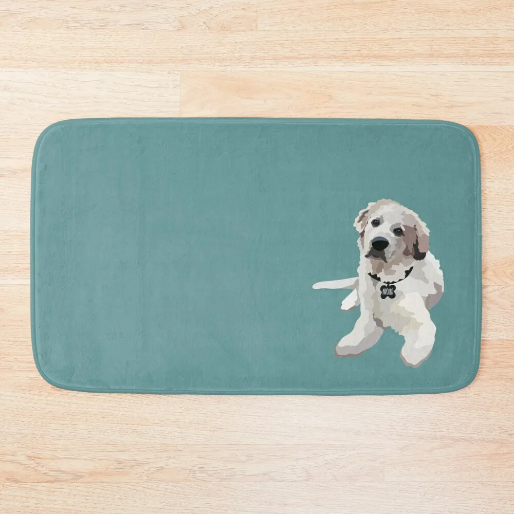 

Great Pyrenees Dog Portrait Digital Illustration Bath Mat Rooms Hallways Kitchen Mat