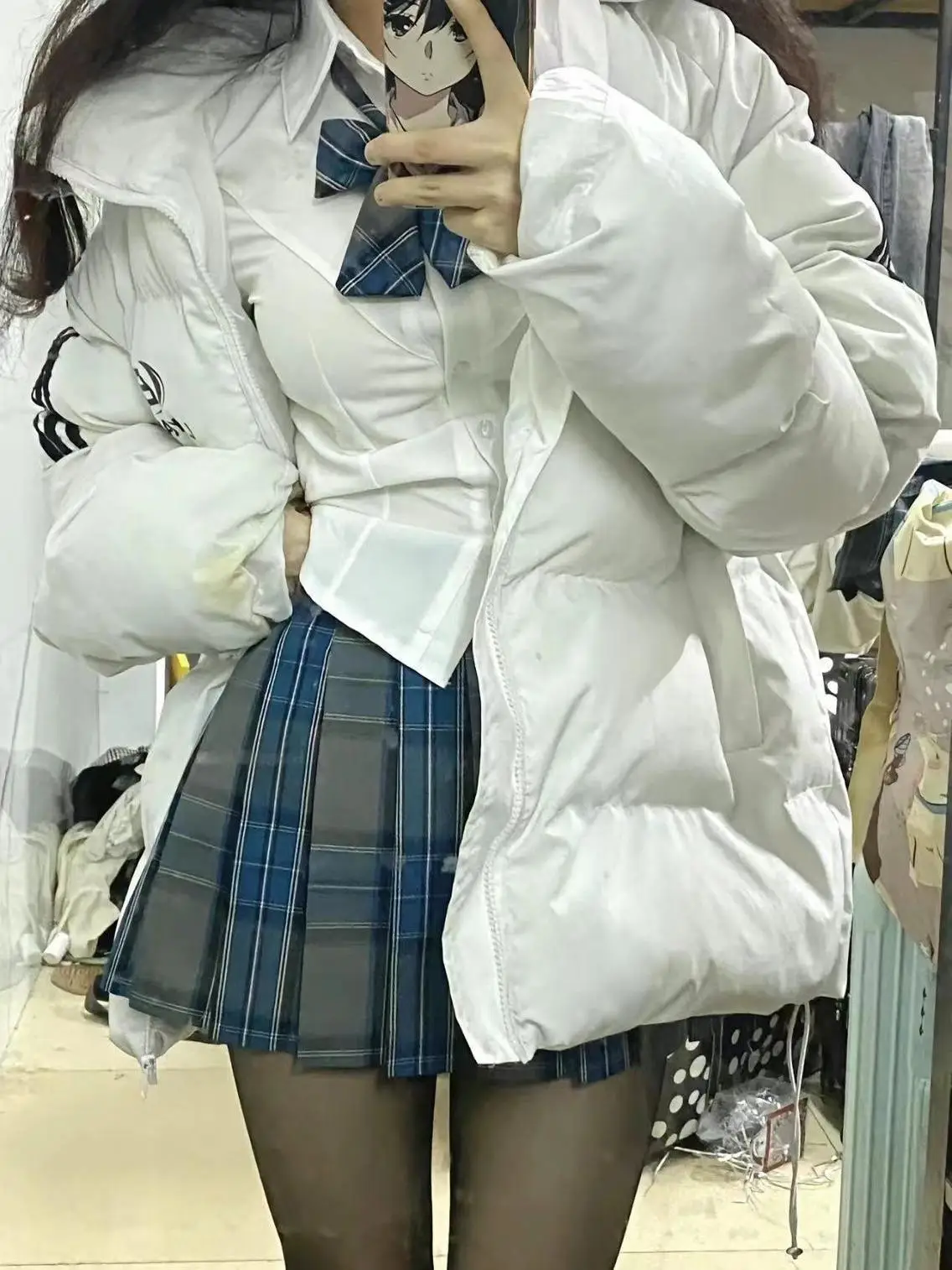 Conjunto F de Verão com Csa de Manga Curta e Saia Psada Estilo orme Escolar com Cintura Marcada Pure Desire ...