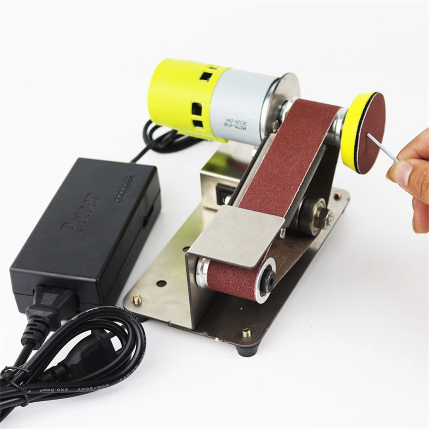 Micro Electric Sharpening Machine Mini Electric Belt Sander DIY Polishing Grinding Machine Adjustable Speed Polisher Machine