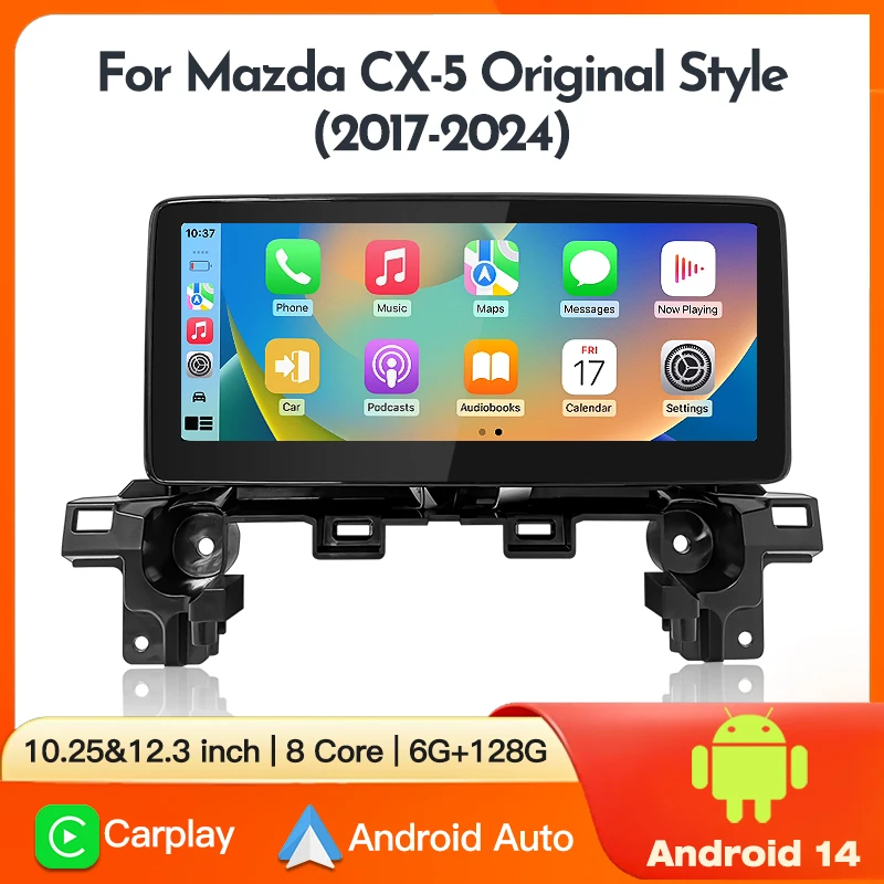 

12.3 '' Android14 Car Radio Navigation GPS video multimedia Stereo player For Mazda Cx-5 2017-2024 Carplay AUTO screen 4G