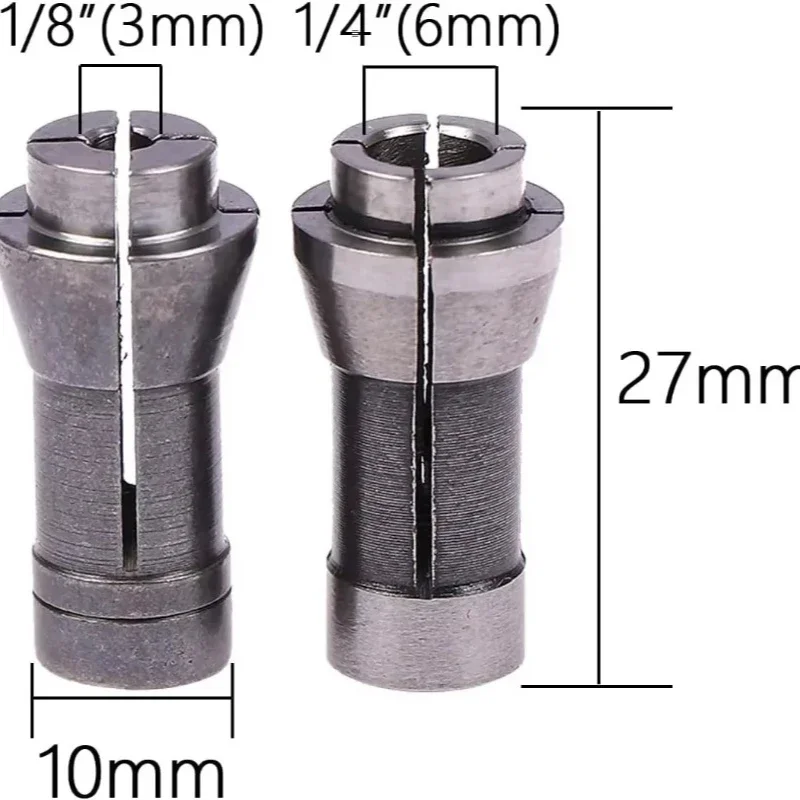 2 Pieces Die Grinder Collet Grinding Machine Clamping Collet 3mm and 6mm Collet Adapter Suitable for Pneumatic Grinders