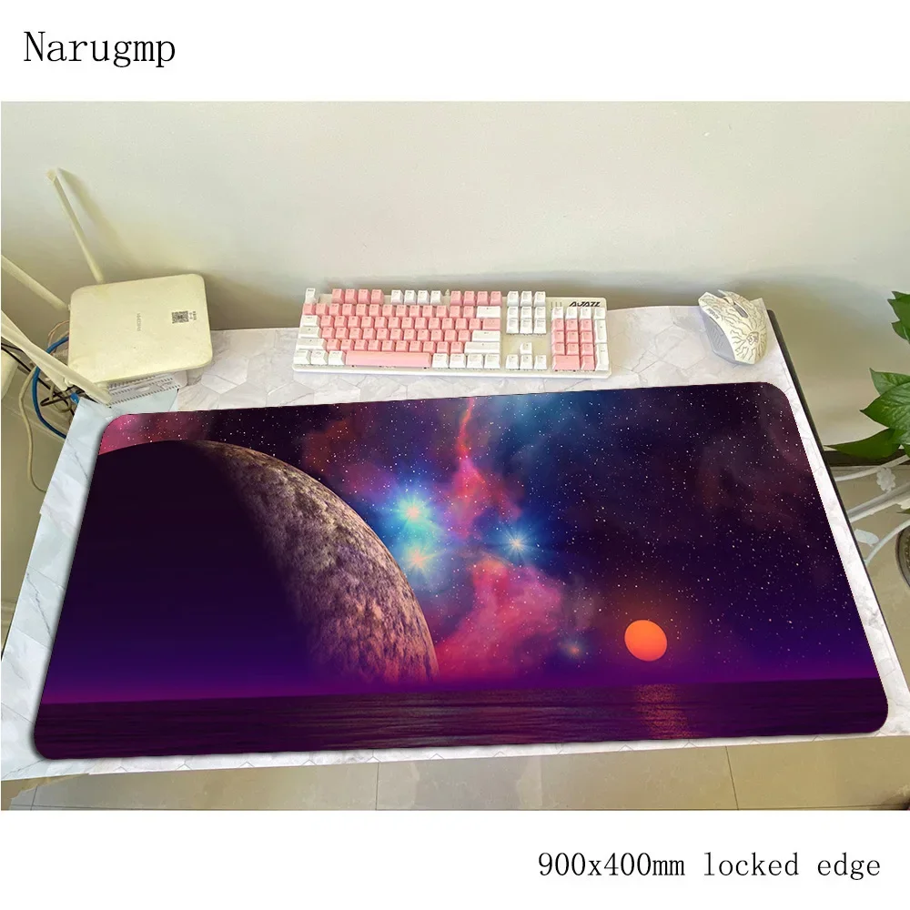 الفضاء الخيال العلمي ماوس الوسادة الملونة الكمبيوتر حصيرة 900x400x3 مللي متر لوحة ماوس للألعاب كبيرة الكرتون بادماوس لوحة المفاتيح ألعاب الكمبيوتر ألعاب مكتب #3