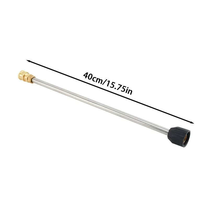 Professional Stainless Steel Pressure Washer Extension Wand 40cm - Female Thread,  Easy Install for High Pressure Cleaning Gun