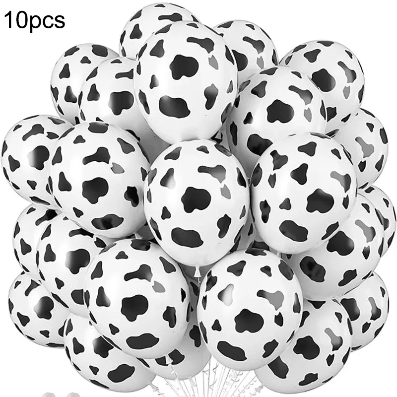 10/20Pcs 12inch Milk Cows Print Latex Balloons Kids Birthday Party Decoration Animal Balloon Baby Shower Air Balls Globos