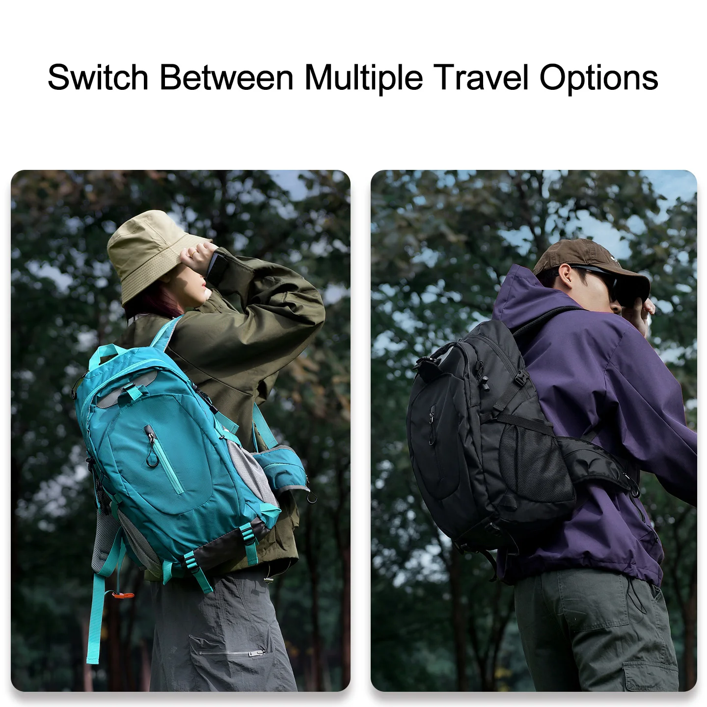 حقيبة ظهر للتسلق، حقيبة ظهر رياضية للمشي لمسافات طويلة، حقيبة ظهر للتخييم وتسلق الجبال، حقيبة كتف كبيرة للسفر خفيفة الوزن كاجوال للرحلات #4