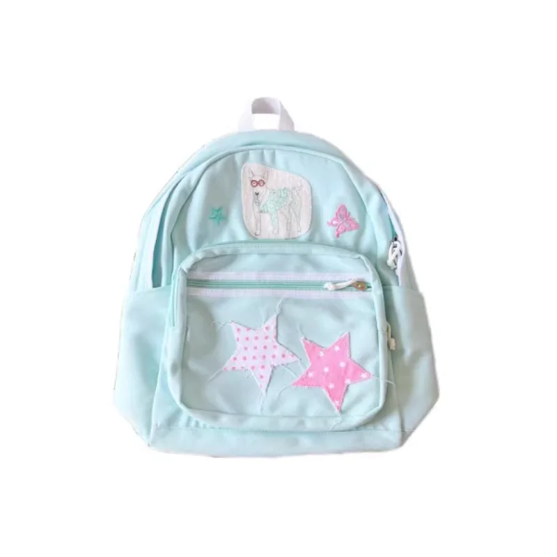 Cartoon Dog Patchwork Star Backpacks Students Girls Sweet Casual Y2k Kawaii Schoolbags Portable High-capacity Backpack for Women