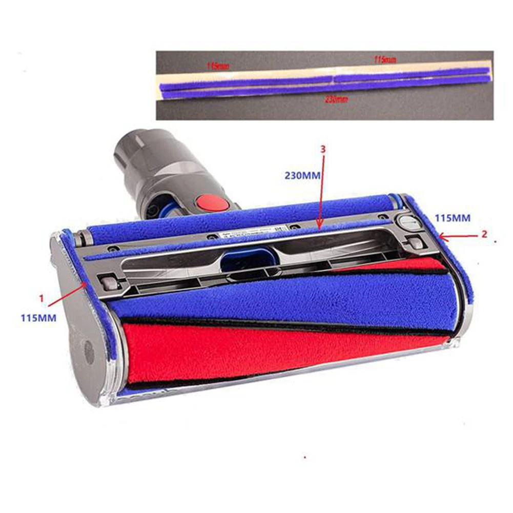 

ABLD 8Pcs Soft Plush Strips For Dyson V6 V7 V8 V10 V11 Vacuum Cleaner Soft Roller Cleaner Head Vacuum Accessories