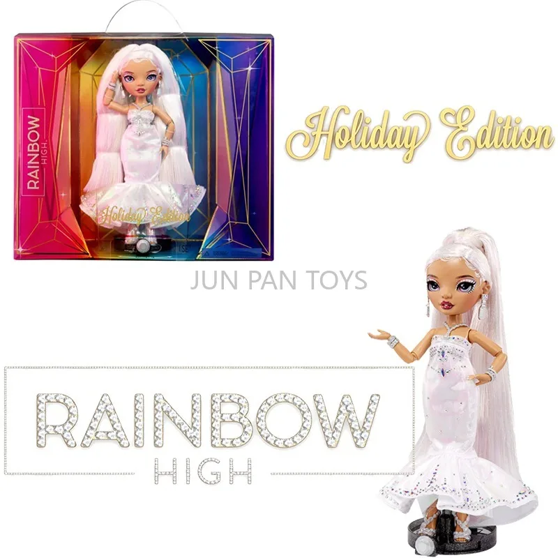 original-rainbow-high-roxie-grand-holiday-collector-doll-limited-edition-iridescent-dress-joints-movable-girls-gifts-dolls-toys