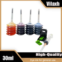 30ml for hp ink cartridge refill kit for HP 301 304 302 123 122 652 650 21 22 140 141 950 655 364 903 953 XL Printer Dye Ink