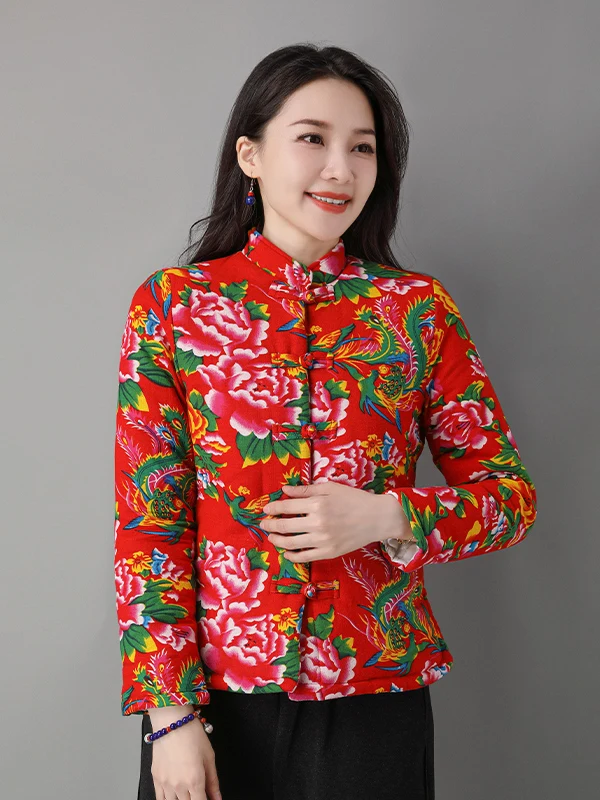 

Ретро-этническая женская хлопковая рубашка больших размеров, приталенная, на пуговицах, из хлопка и льна, верхняя одежда