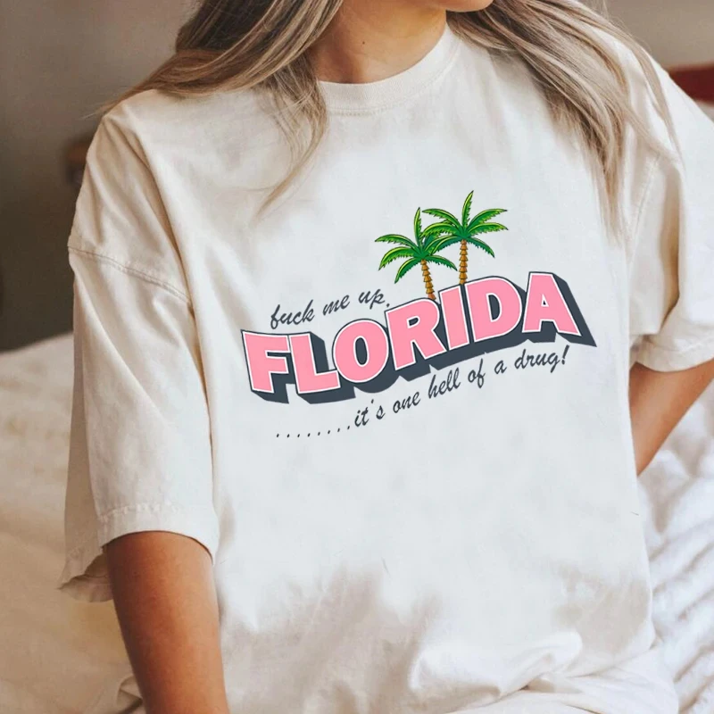 Florida Its One Hell T Shirts Summer Trendy Cotton Short Sleeve Tee Shirt TTPD Tortured Poets Department Tee Women's Clothes Top