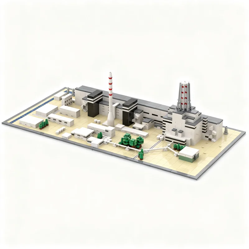 1488pcs MOC Architecture Chernobyl Power Plant Before After Model Toys Building Blocks Construction Christmas Gift Kids DIY