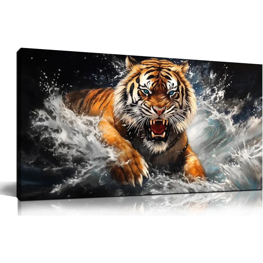 

Tiger diamond painting Fierce tiger Wall Art for Living Room Unique Wildlife diamond embroidery mosaic Wild Animal home Decor