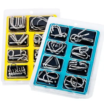 8件金屬蒙特梭利拼圖線智力遊戲 Rompecabezas 3D Casse Tete 益智玩具,適合兒童和成人 8 最佳銷售 3D金屬拼圖 - №7