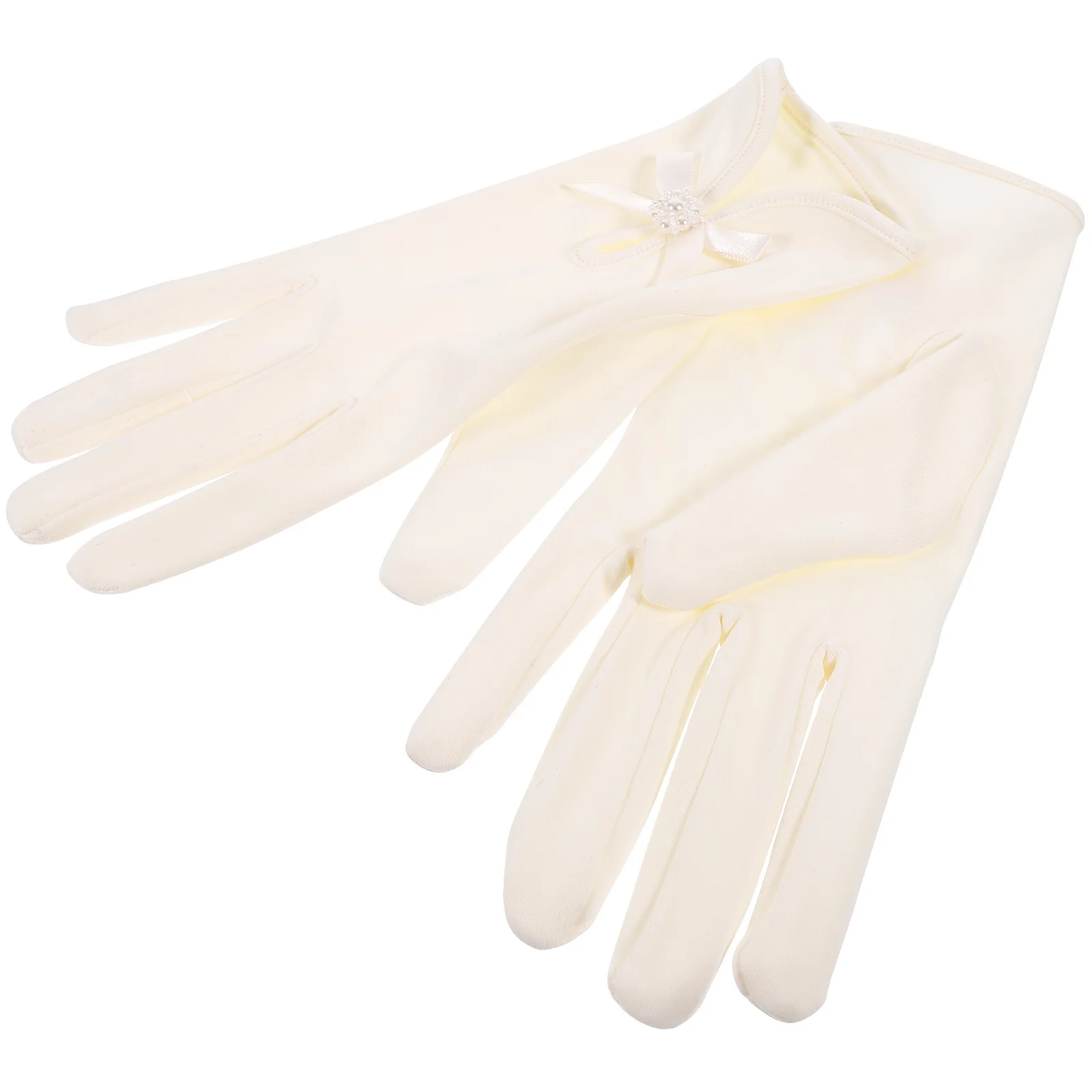 

1Pair Wedding Bride Satin Gloves Bowknot Bridal Gloves for Prom Banquet Tea Party Elegant Dress Accessories Costume