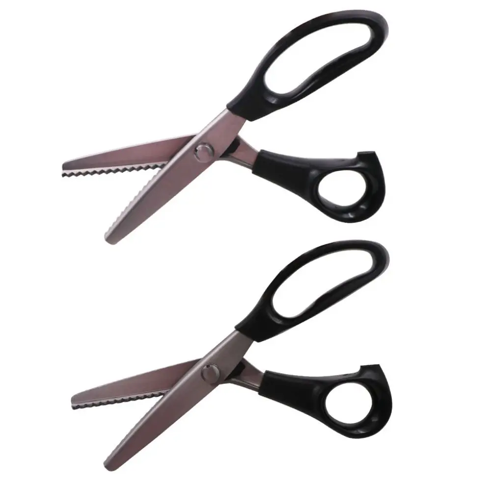 Comfort Grip Handled Stainless Steel Pinking Shears Triangle Serrated Edge Cloth Crafts Zig Zag Cut Scissors Fabric Professional