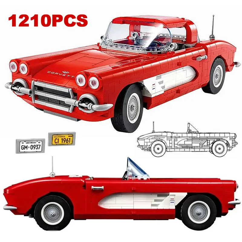 

1210PCS Technical MOC Retro Sport Car Building Block Model Racing Vehicle Hypercar Assemble Toy Bricks For Kids Adult Gifts